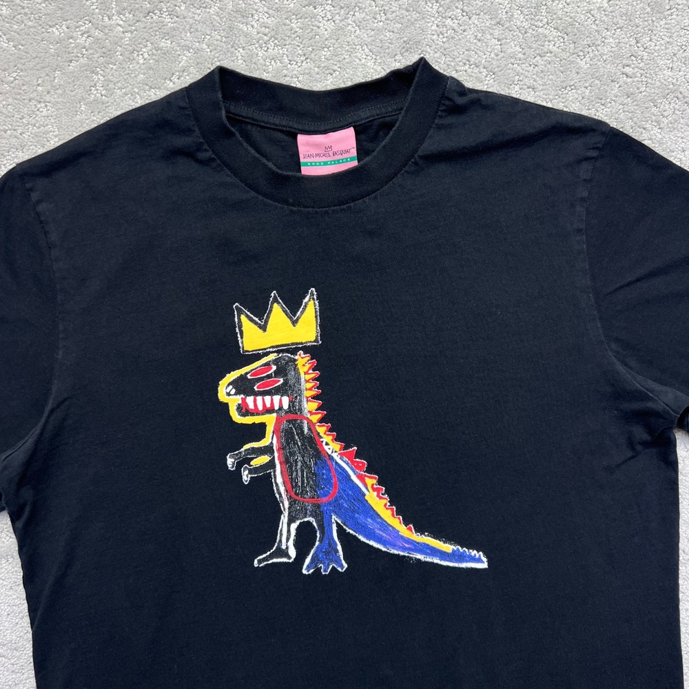 Jean-Michel Basquiat x Shoe Palace T-Shirt Mens M Black Pez Dispenser Dinosaur